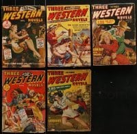 3a315 LOT OF 5 THREE WESTERN NOVELS PULP MAGAZINES 1940s-1950s all with great cowboy cover art!