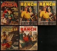 3a314 LOT OF 5 THRILLING RANCH STORIES PULP MAGAZINES 1947-1948 all with great cowboy cover art!