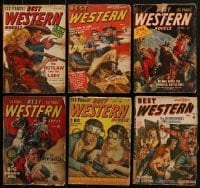 3a311 LOT OF 6 BEST WESTERN NOVELS PULP MAGAZINES 1940s-1950s all with great cowboy cover art!