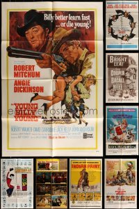 3a087 LOT OF 9 FOLDED ONE-SHEETS 1950s-1970s great images from a variety of different movies!