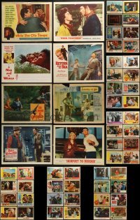 3a110 LOT OF 62 LOBBY CARDS 1950s-1960s great scenes from a variety of different movies!