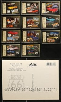 3a229 LOT OF 11 ROUTE 66 POSTCARDS 2000s cool images of classic cars in major U.S. cities!