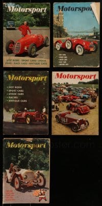 3a322 LOT OF 5 MOTORSPORT CAR MAGAZINES 1950s cool classic car images & information!