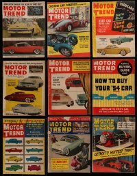 3a282 LOT OF 9 MOTOR TREND CAR MAGAZINES 1950s cool classic car images & information!