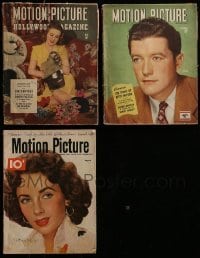 3a346 LOT OF 3 MOTION PICTURE MOVIE MAGAZINES 1940s-1950s with a variety of great movie images!
