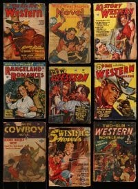 3a275 LOT OF 9 WESTERN PULP MAGAZINES 1940s each with great cowboy artwork on the covers!