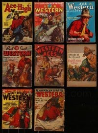 3a288 LOT OF 8 WESTERN PULP MAGAZINES 1930s-1940s each with great cowboy artwork on the covers!
