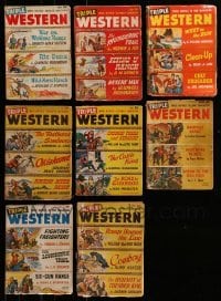 3a289 LOT OF 8 TRIPLE WESTERN PULP MAGAZINES 1940s-1950s great cowboy art on the covers!