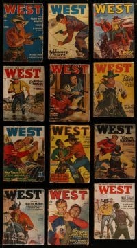 3a261 LOT OF 12 WEST PULP MAGAZINES 1930s-1950s all with great cowboy artwork on the covers!
