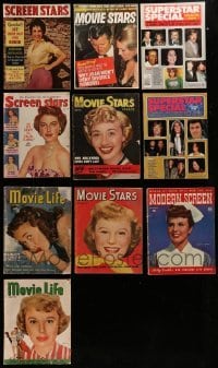 3a272 LOT OF 10 MOVIE MAGAZINES 1940s-1970s filled with great movie images & information!