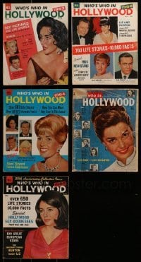 3a312 LOT OF 5 WHO'S WHO IN HOLLYWOOD MOVIE MAGAZINES 1940s-1960s filled with movie star images!