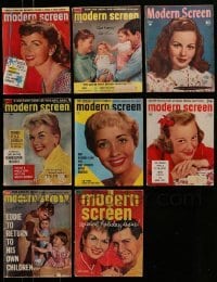 3a293 LOT OF 8 MODERN SCREEN MOVIE MAGAZINES 1940s-1960s filled with great movie images & info!