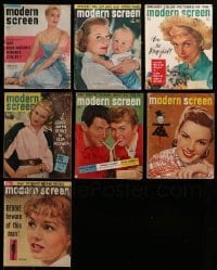3a298 LOT OF 7 MODERN SCREEN MOVIE MAGAZINES 1950s filled with great movie images & info!