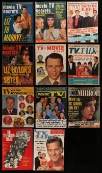 3a267 LOT OF 11 TV MAGAZINES 1950s-1960s lots of Liz Taylor, including marrying Rock Hudson!
