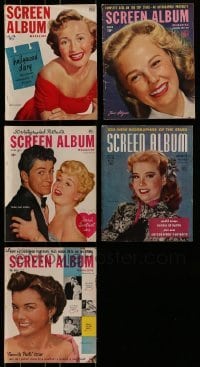 3a316 LOT OF 5 SCREEN ALBUM MOVIE MAGAZINES 1940s-1950s filled with images & information!