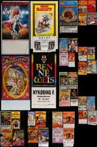 3a620 LOT OF 37 MOSTLY FORMERLY FOLDED NON-U.S. CIRCUS POSTERS 1990s-2000s great artwork!