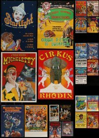 3a621 LOT OF 22 MOSTLY FORMERLY FOLDED NON-U.S. CIRCUS POSTERS 1990s-2000s great artwork!