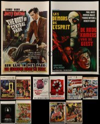 3a597 LOT OF 12 FORMERLY FOLDED VERTICAL BELGIAN POSTERS 1950s-1980s a variety of movie images!