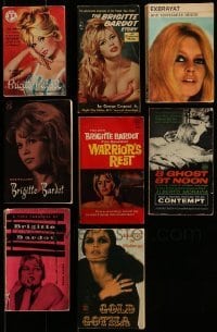 3a428 LOT OF 8 BRIGITTE BARDOT PAPERBACK BOOKS 1960s-1970s all with great sexy cover images!