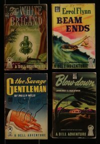 3a441 LOT OF 4 DELL ADVENTURE PAPERBACK BOOKS 1940s White Brigand, Beam Ends, Savage Gentleman!