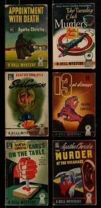 3a433 LOT OF 6 AGATHA CHRISTIE DELL PAPERBACK BOOKS 1940s stories from the famous mystery writer!