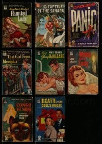 3a427 LOT OF 8 DELL PAPERBACK BOOKS 1940s all with great artwork on the covers!
