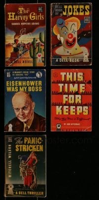 3a437 LOT OF 5 DELL PAPERBACK BOOKS 1940s Harvey Girls, Eisenhower Was My Boss & more!
