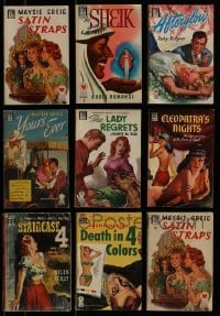 3a422 LOT OF 9 DELL PAPERBACK BOOKS 1940s-1950s all with great artwork on the covers!