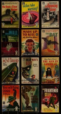 3a413 LOT OF 12 DELL MYSTERY PAPERBACK BOOKS 1940s detective stories with cool cover art!