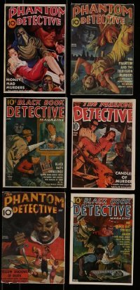 3a304 LOT OF 6 REPRINT PULP MAGAZINES 1980s cool mystery stories, all with great cover art!