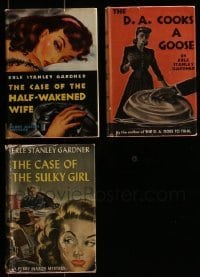 3a365 LOT OF 3 ERLE STANLEY GARDNER HARDCOVER BOOKS 1940s cool cover art on the dust jackets!