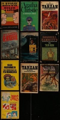 3a418 LOT OF 10 PAPERBACK BOOKS 1950s-1970s Agatha Christie, Dashiel Hammett, Tarzan & more!