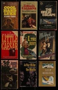 3a421 LOT OF 9 PAPERBACK BOOKS TURNED INTO MOVIES 1950s-1970s with cool cover art!