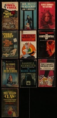 3a419 LOT OF 10 DETECTIVE PAPERBACK BOOKS 1950s-1970s Philo Vance, Mr. Moto, Dashiell Hammett!
