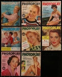 3a291 LOT OF 8 PHOTOPLAY MOVIE MAGAZINES 1950s-1960s filled with great images & articles!