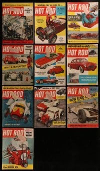 3a274 LOT OF 10 1954 HOT ROD MAGAZINES 1954 cool images of fast cars with lots of articles!