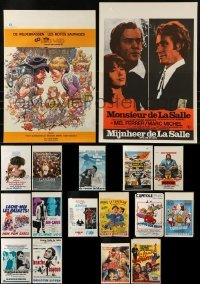 3a585 LOT OF 17 FORMERLY FOLDED VERTICAL BELGIAN POSTERS 1950s-1980s a variety of movie images!