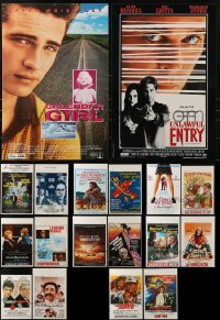 3a583 LOT OF 18 MOSTLY UNFOLDED BELGIAN POSTERS 1970s-1980s a variety of movie images!