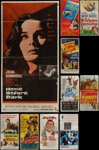 3a553 LOT OF 10 FOLDED THREE-SHEETS 1940s-1960s great images from a variety of different movies!