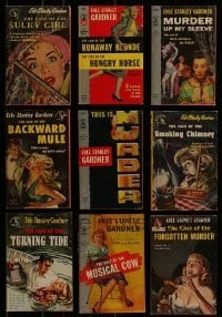 3a375 LOT OF 9 ERLE STANLEY GARDNER SOFTCOVER POCKET BOOKS 1950s all with great art on the cover!