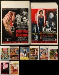 3a601 LOT OF 10 FORMERLY FOLDED VERTICAL BELGIAN POSTERS 1950s-1960s a variety of movie images!
