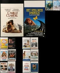 3a586 LOT OF 16 MOSTLY UNFOLDED BELGIAN POSTERS 1970s-1990s a variety of movie images!