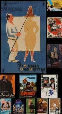 3a631 LOT OF 12 MOSTLY UNFOLDED NON-U.S. POSTERS 1960s-1980s images from a variety of movies!