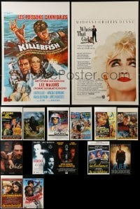 3a588 LOT OF 15 MOSTLY UNFOLDED BELGIAN POSTERS 1970s-1990s a variety of movie images!