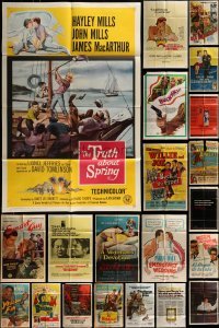 3a073 LOT OF 29 FOLDED ONE-SHEETS 1940s-1970s great images from a variety of different movies!