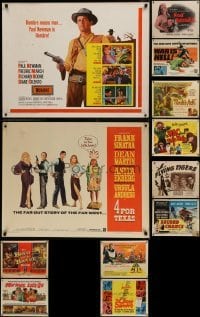 3a614 LOT OF 12 UNFOLDED HALF-SHEETS 1950s-1960s a variety of different movie images!
