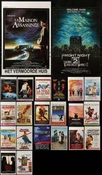 3a577 LOT OF 22 MOSTLY UNFOLDED BELGIAN POSTERS 1970s-1980s a variety of movie images!