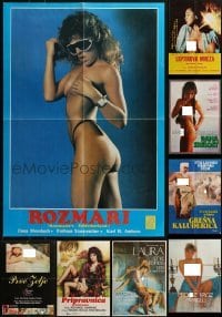 3a626 LOT OF 12 FORMERLY FOLDED SEXPLOITATION YUGOSLAVIAN POSTERS 1970s-1980s with sexy nudity!