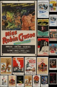 3a080 LOT OF 20 FOLDED ONE-SHEETS 1950s-1970s great images from a variety of different movies!