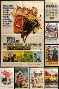 3a085 LOT OF 10 FOLDED WESTERN ONE-SHEETS 1950s-1970s great images from different cowboy movies!